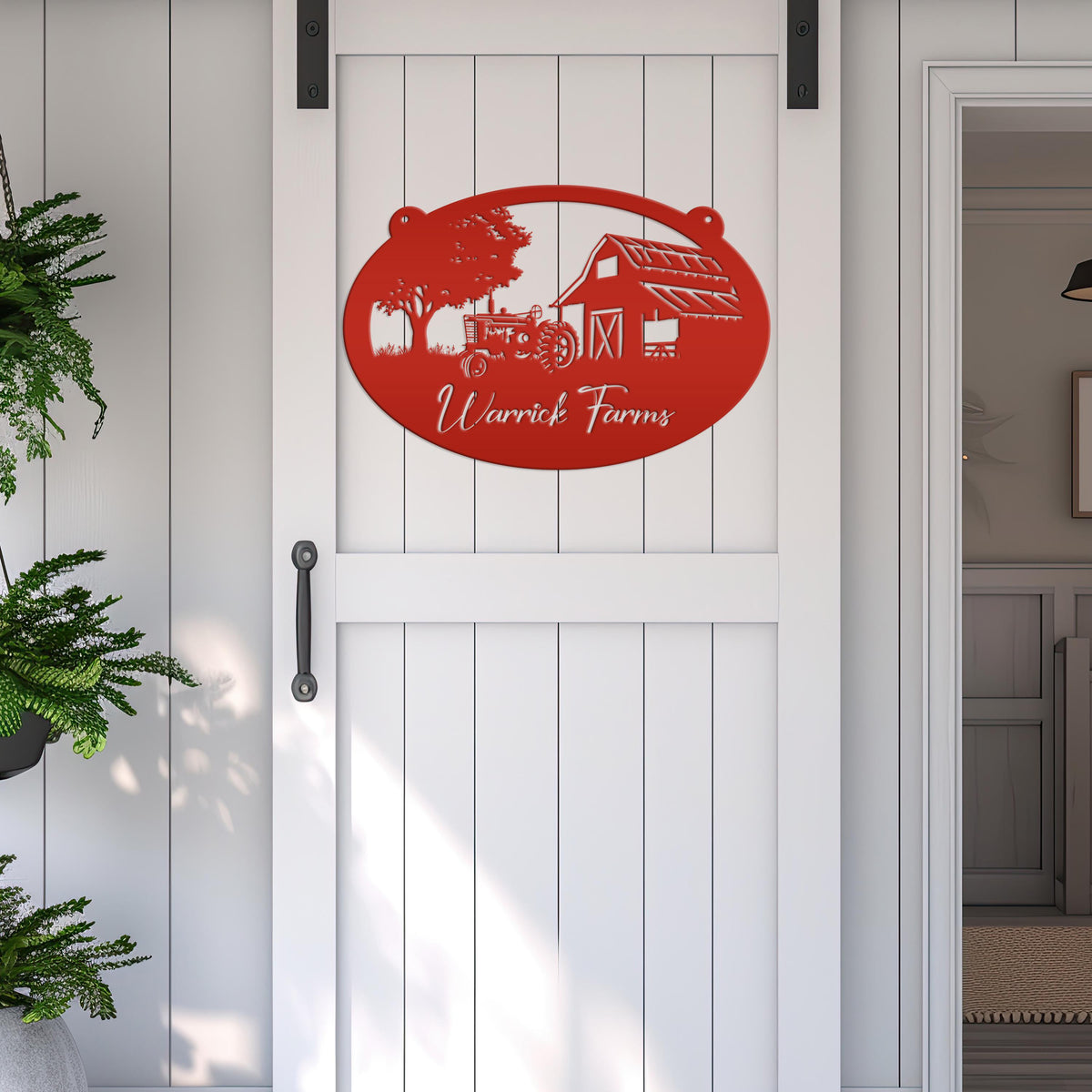 Personalized Tractor and Barn Metal Sign, Family Farm Sign, Personalized Gift