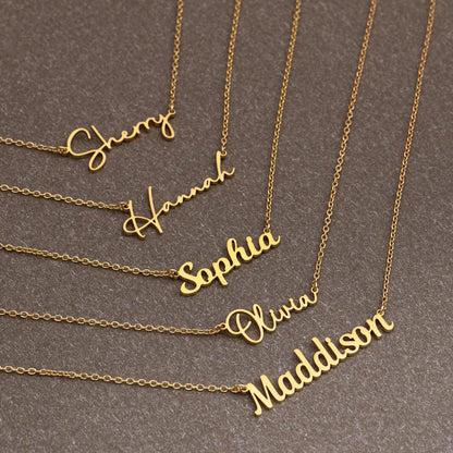 Personalized Name Necklaces, Silver Name Necklace, Gold Mama Necklace, Custom Script Name Jewelry, Birthday Gift for Her, Mothers Day Gift
