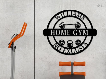 Personalized Home Gym Sign with LED Lights, Home Gym Decor Custom Fitness Center Decor Metal Fitness Wall Art Gym Room Decor, Gift for him