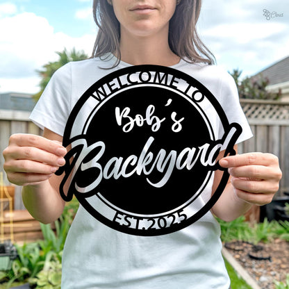 Personalized Metal Patio Sign LED, Custom Metal Backyard Sign Outdoor Decor, Smokehouse Decor Bar & Grill Sign,Poolside Sign, Backyard Decor
