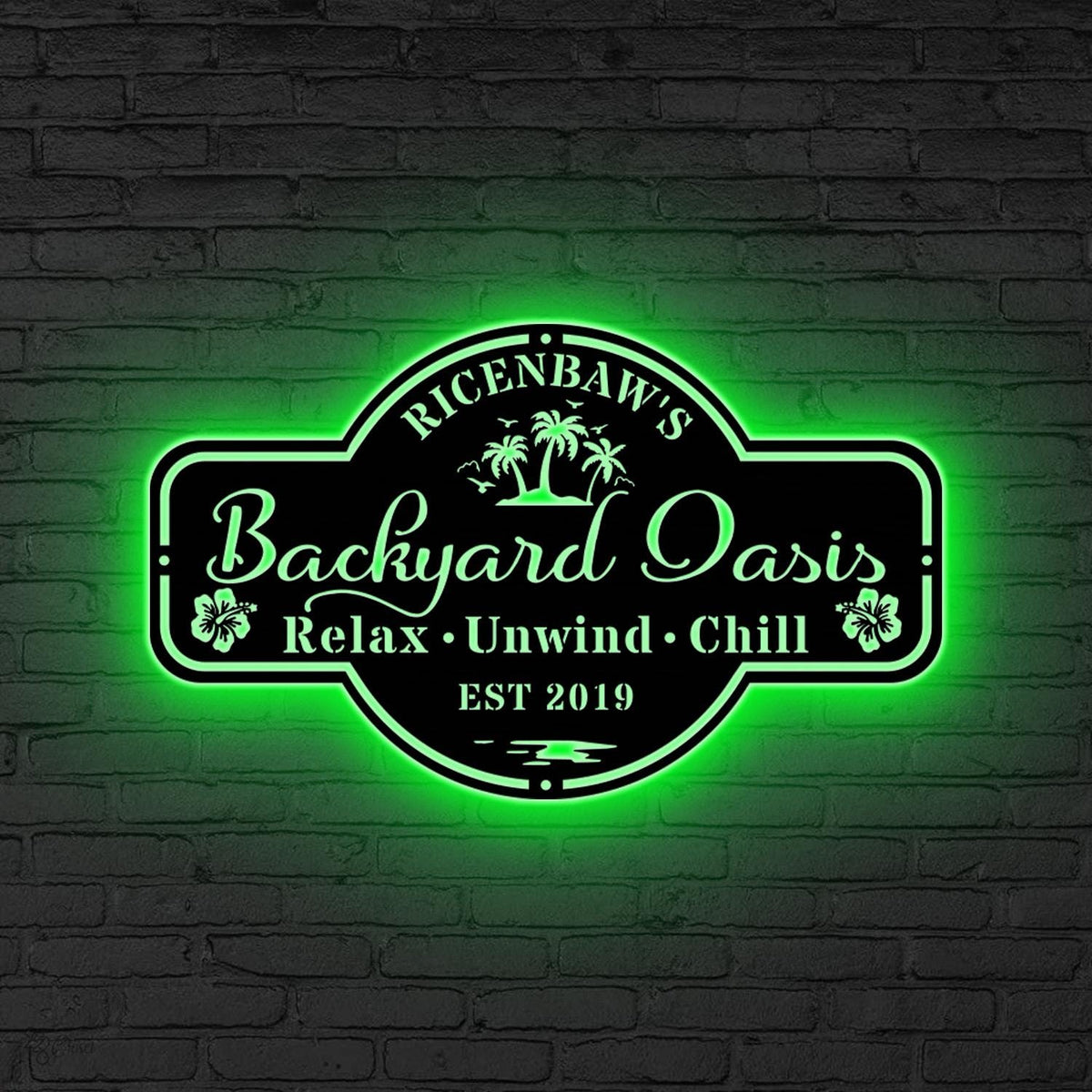 Personalized Metal Patio Sign LED, Custom Metal Backyard Sign Outdoor Decor, Smokehouse Decor Bar & Grill Sign,Poolside Sign, Backyard Decor