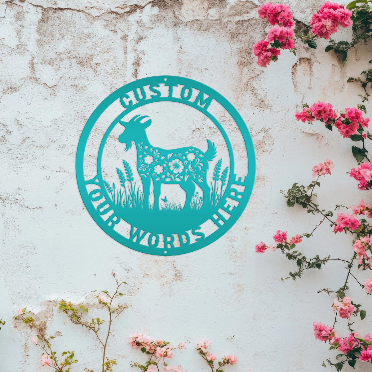 Goat Sign- Metal Farmhouse Decor - Personalized Outdoor Metal Sign - Rustic Wall Hanging - Homestead Animal Wall Art - Unique Farmer Gift