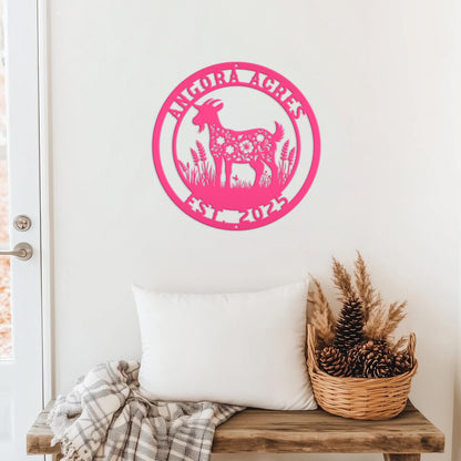 Goat Sign- Metal Farmhouse Decor - Personalized Outdoor Metal Sign - Rustic Wall Hanging - Homestead Animal Wall Art - Unique Farmer Gift