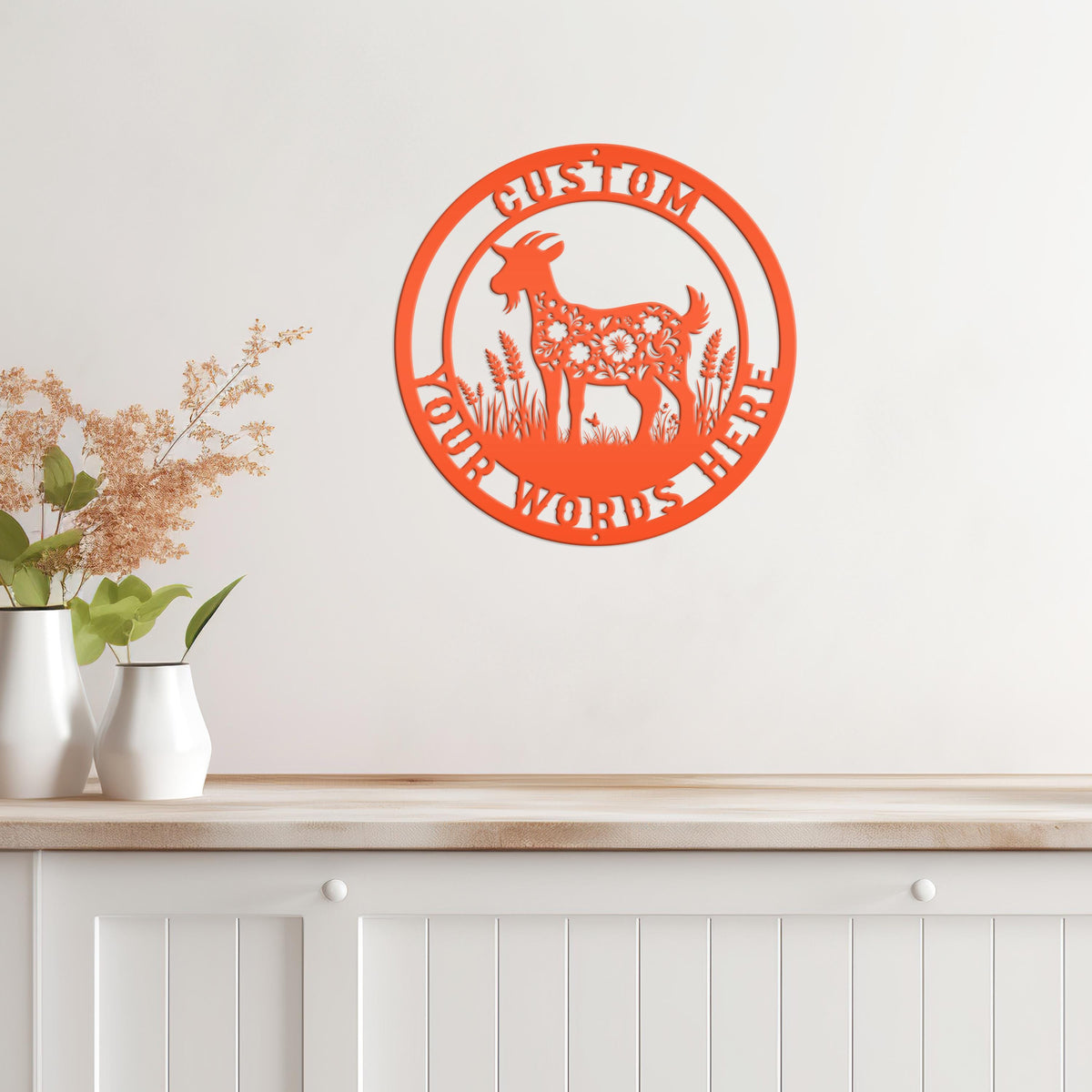 Goat Sign- Metal Farmhouse Decor - Personalized Outdoor Metal Sign - Rustic Wall Hanging - Homestead Animal Wall Art - Unique Farmer Gift
