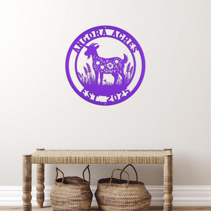 Goat Sign- Metal Farmhouse Decor - Personalized Outdoor Metal Sign - Rustic Wall Hanging - Homestead Animal Wall Art - Unique Farmer Gift