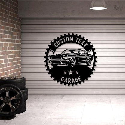 Custom Metal Garage Sign LED Light Personalized Mechanic Wall Art,Man Cave Decor,Garage Metal Plaque Garage Decor Dad Gift Father’s Day Gift