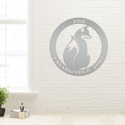 Personalized Fox Sign with Established Date