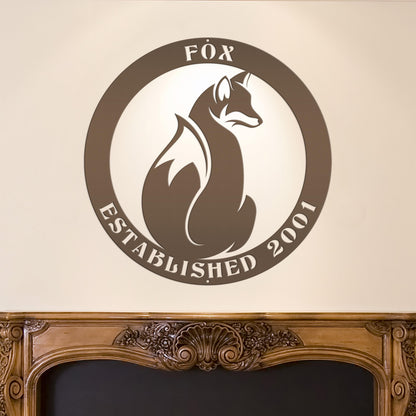 Personalized Fox Sign with Established Date