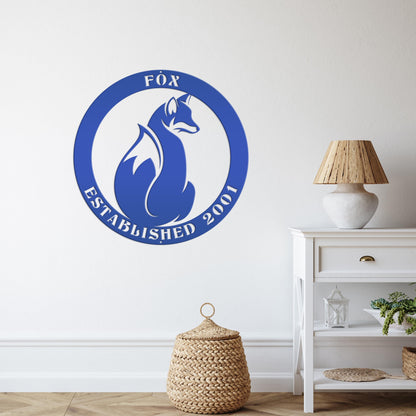 Personalized Fox Sign with Established Date