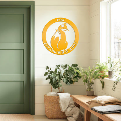 Personalized Fox Sign with Established Date