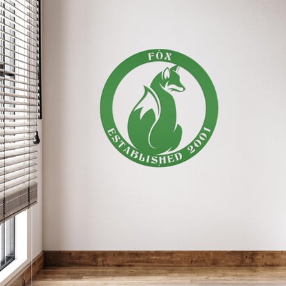 Personalized Fox Sign with Established Date