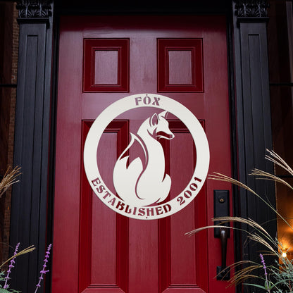 Personalized Fox Sign with Established Date
