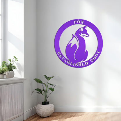 Personalized Fox Sign with Established Date