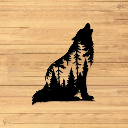 Forest Animal Metal Wall Art Bear, Wolf, Moose, Deer Silhouettes Rustic Forest Decor Wildlife Metal Wall Art Signs for Cabin or Lodge
