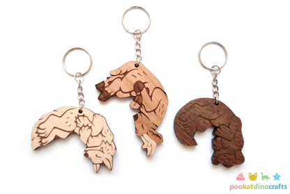Interlocking Wolf, Dog, and Deer heart Keychains - Family, Friendship, Poly Relationship couple keychain set