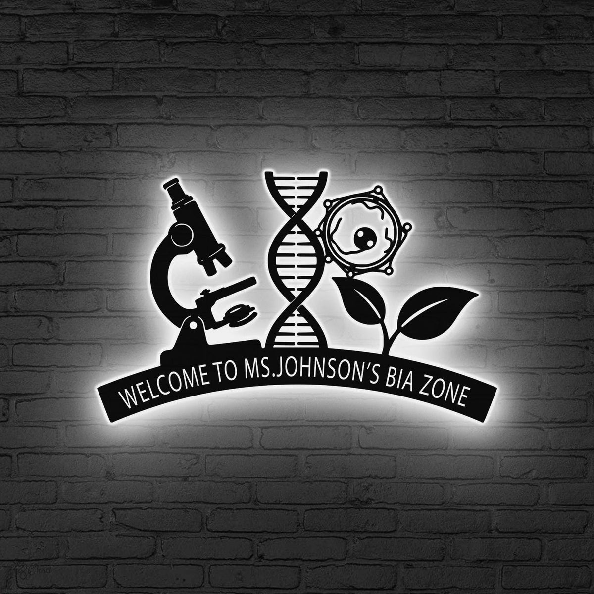 Personalized Scientist Metal Wall Art LED Lights, Custom Science Lab Sign, Gift for Scientist, Chemistry Lab Decor Science Teacher Gifts