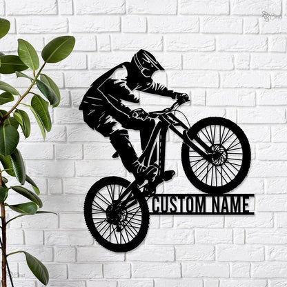 Custom Mountain Bike Metal Sign LED Lights,Bike Wall Art,Mountain Bike Decor,Personalized Biker Name Sign,Outdoor Decor,Biker Gift Xmas Gift