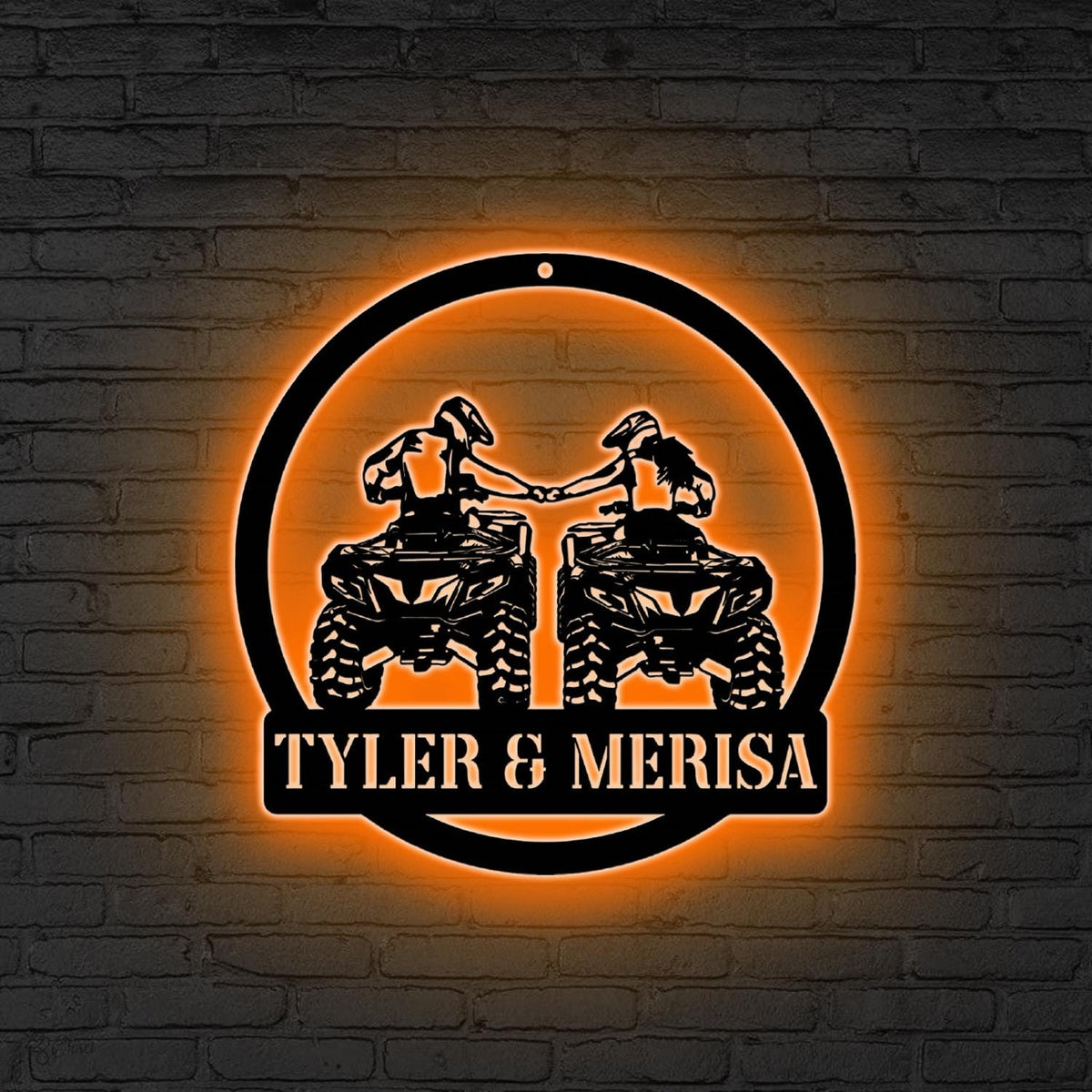 Custom Name UTV Metal Sign with Led Lights, Personalized Off-Road Adventure Sign, Side by Side LED Wall Art, Mountain UTV Sign,Quad Bike Art