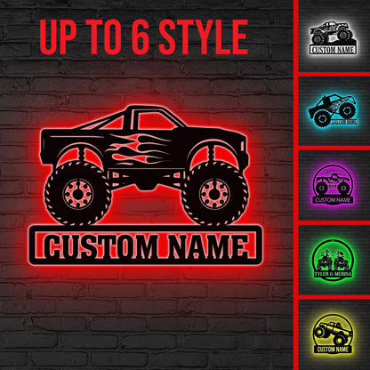 Custom Name UTV Metal Sign with Led Lights, Personalized Off-Road Adventure Sign, Side by Side LED Wall Art, Mountain UTV Sign,Quad Bike Art