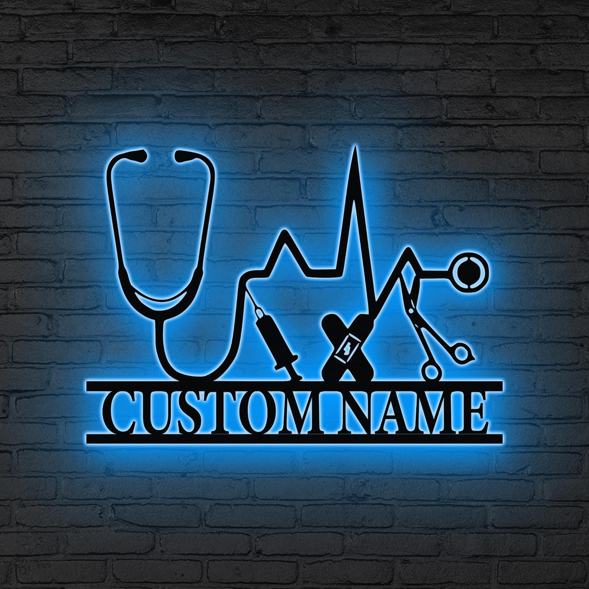 Custom Medical Symbol Caduceus Wall Art LED Lights, Personalized Doctor Name Sign, Doctor Office Sign, Doctor Gift, Medical Student gift