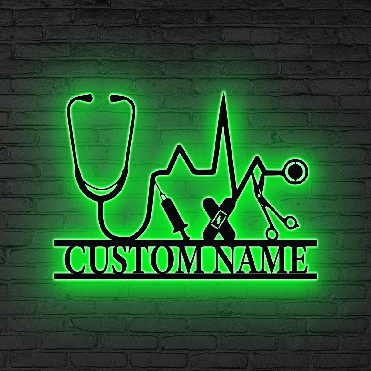 Custom Medical Symbol Caduceus Wall Art LED Lights, Personalized Doctor Name Sign, Doctor Office Sign, Doctor Gift, Medical Student gift