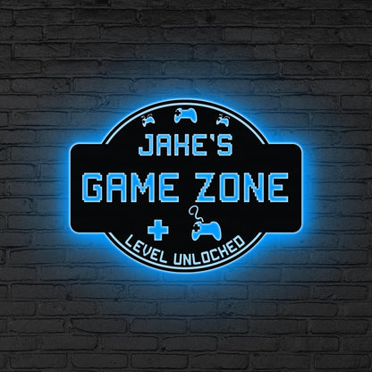 Game Controller Metal Wall Art Led Lights, Custom Gamer Name Sign, Game Room Decor, Boy Room Decor, Video Game Art, Xmas Gift for Gamers