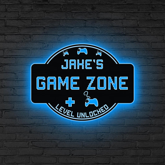 Game Controller Metal Wall Art Led Lights, Custom Gamer Name Sign, Game Room Decor, Boy Room Decor, Video Game Art, Xmas Gift for Gamers