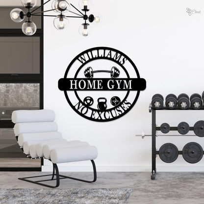 Personalized Home Gym Sign with LED Lights, Home Gym Decor Custom Fitness Center Decor Metal Fitness Wall Art Gym Room Decor, Gift for him