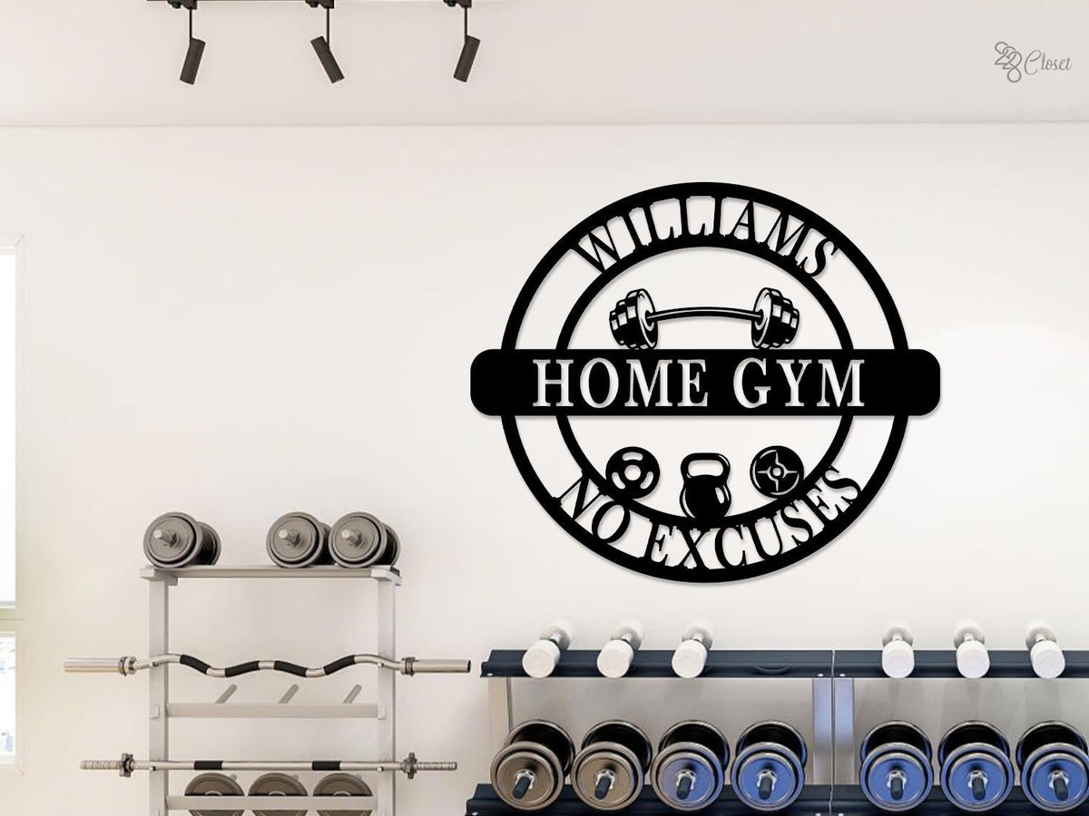 Personalized Home Gym Sign with LED Lights, Home Gym Decor Custom Fitness Center Decor Metal Fitness Wall Art Gym Room Decor, Gift for him