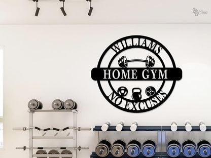 Personalized Home Gym Sign with LED Lights, Home Gym Decor Custom Fitness Center Decor Metal Fitness Wall Art Gym Room Decor, Gift for him