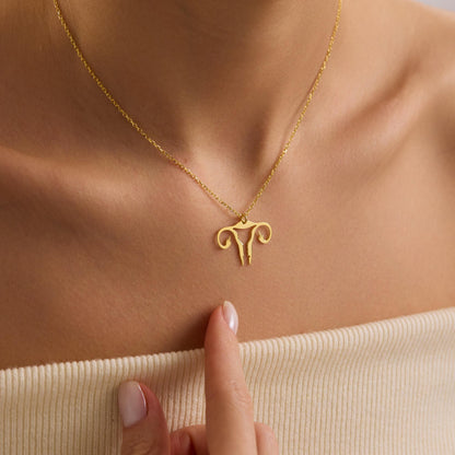 Middle Finger Tiny Uterus Necklace, My Body My Choice Necklace, Abortion Rights Jewelry, Uterus Charm Jewelry, Necklace for Women, Gifts
