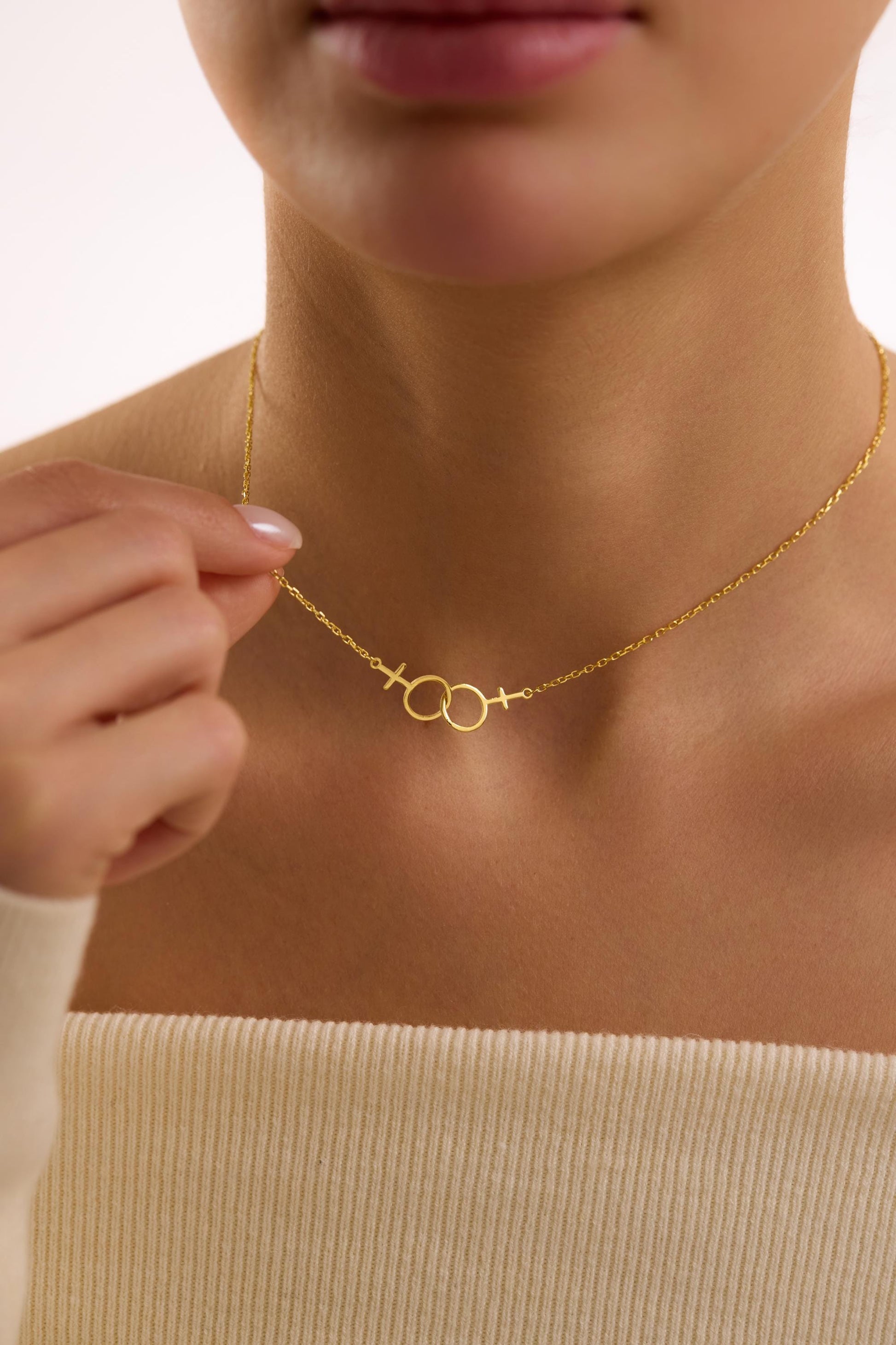 Double Venus Lesbian Necklace , Lesbian Pride Jewelry, Feminist Gay Jewelry, Transgender Gift for her, Rainbow Jewelry, Christmas Gift