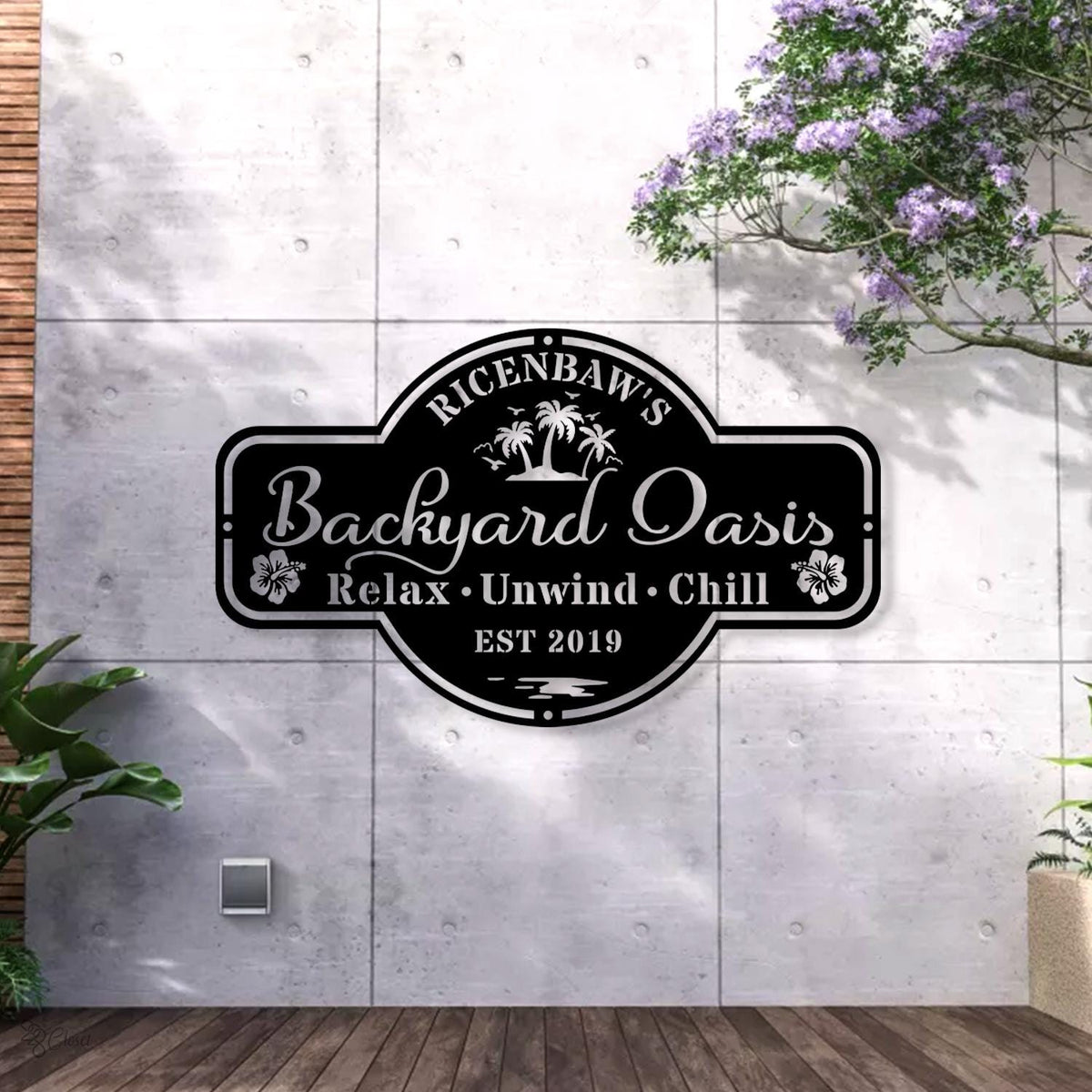 Personalized Metal Patio Sign LED, Custom Metal Backyard Sign Outdoor Decor, Smokehouse Decor Bar & Grill Sign,Poolside Sign, Backyard Decor