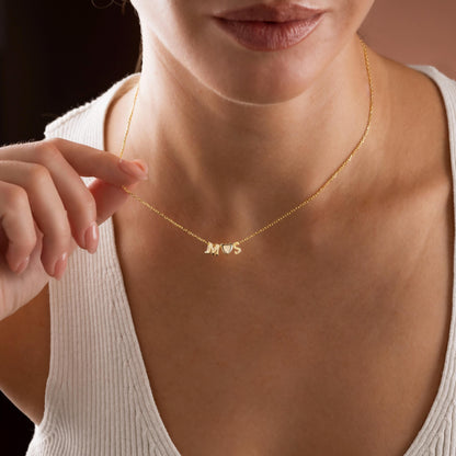 Gold Plated Initial Dainty Heart Necklace, Personalized Initial Necklace, Minimalist Necklace, Tiny Letter Necklace, Christmas Gift for her