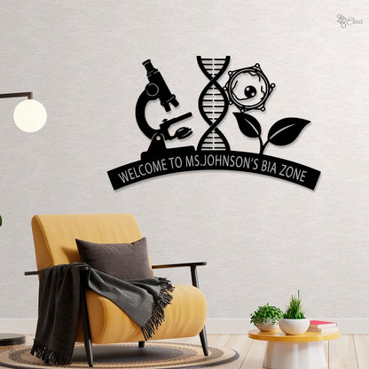 Personalized Scientist Metal Wall Art LED Lights, Custom Science Lab Sign, Gift for Scientist, Chemistry Lab Decor Science Teacher Gifts