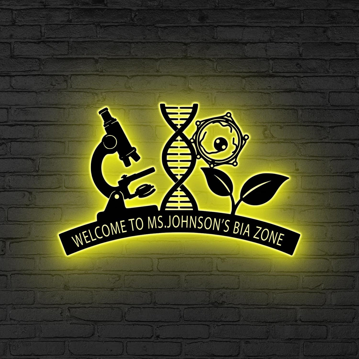 Personalized Scientist Metal Wall Art LED Lights, Custom Science Lab Sign, Gift for Scientist, Chemistry Lab Decor Science Teacher Gifts