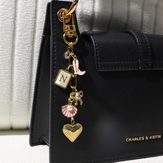 Personalized charm keychain, pendant keychain, initial pendant, charm bag charm, personalized keychain, car keychain, birthday gift