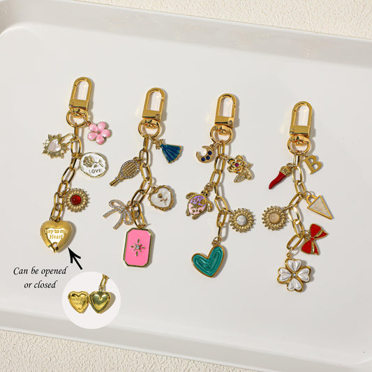 Personalized charm keychain, pendant keychain, initial pendant, charm bag charm, personalized keychain, car keychain, birthday gift