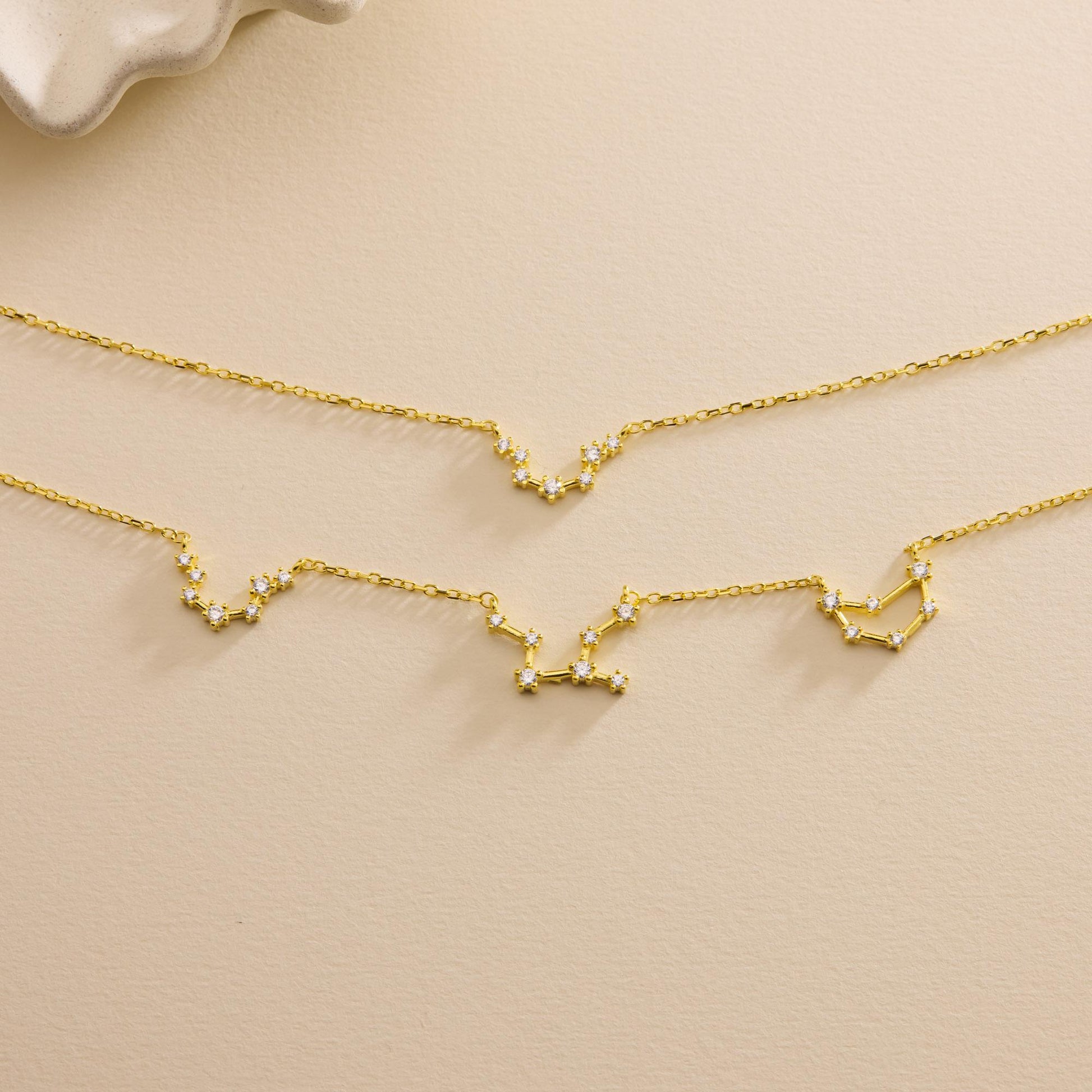 Gold Zodiac Layered Necklace, Gemini Cancer Leo Virgo Libra Gift Jewelry, Dainty Constellation Choker, Christmas Gift, Personalized Jewelry