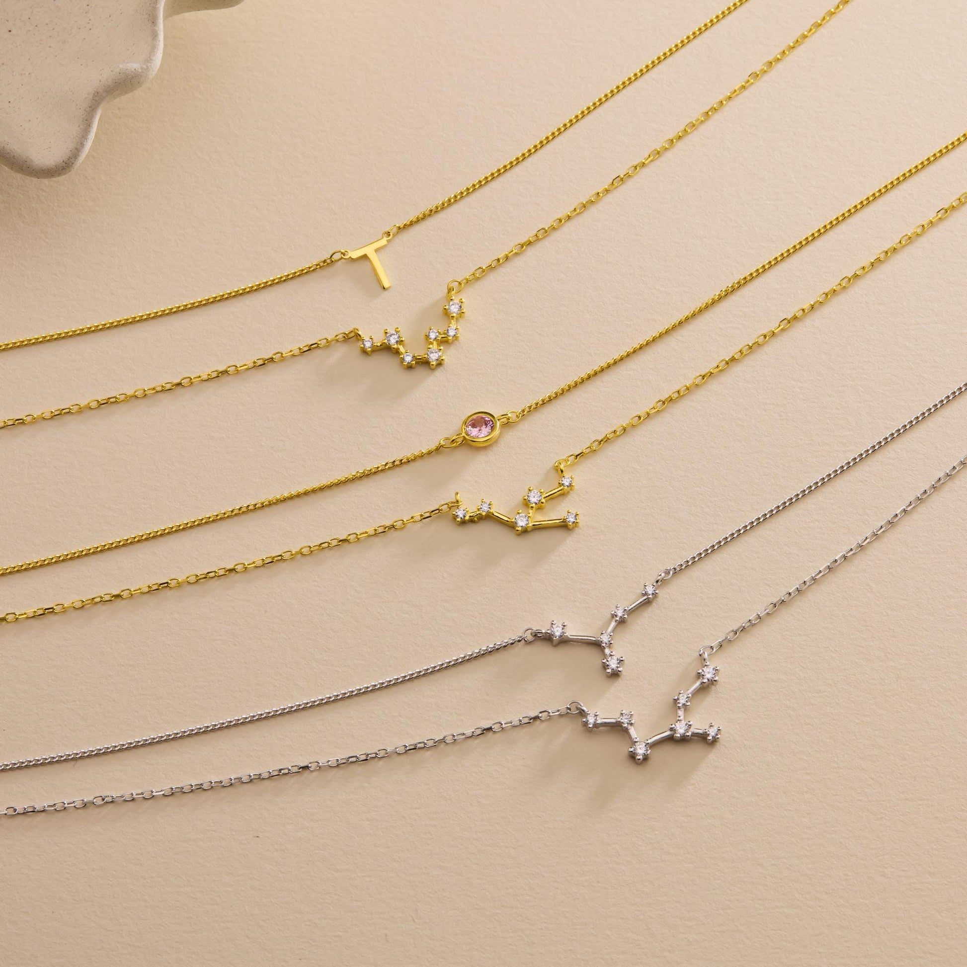Gold Zodiac Layered Necklace, Gemini Cancer Leo Virgo Libra Gift Jewelry, Dainty Constellation Choker, Christmas Gift, Personalized Jewelry