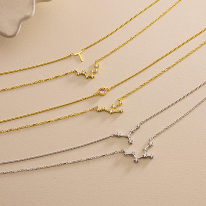 Gold Zodiac Constellation Layered Necklace, Astrology Jewelry, Dainty Taurus Necklace, Zodiac Necklace, Choker Necklace, Taurus Gift