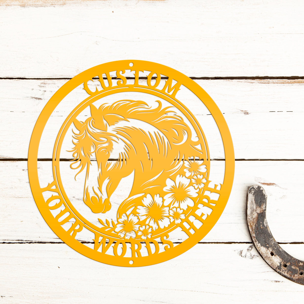 Metal Horse Sign with Custom Name - Unique Horse Stable Art - Personalized Wall Hanging - Charming Farmhouse Decor - Gift for Her