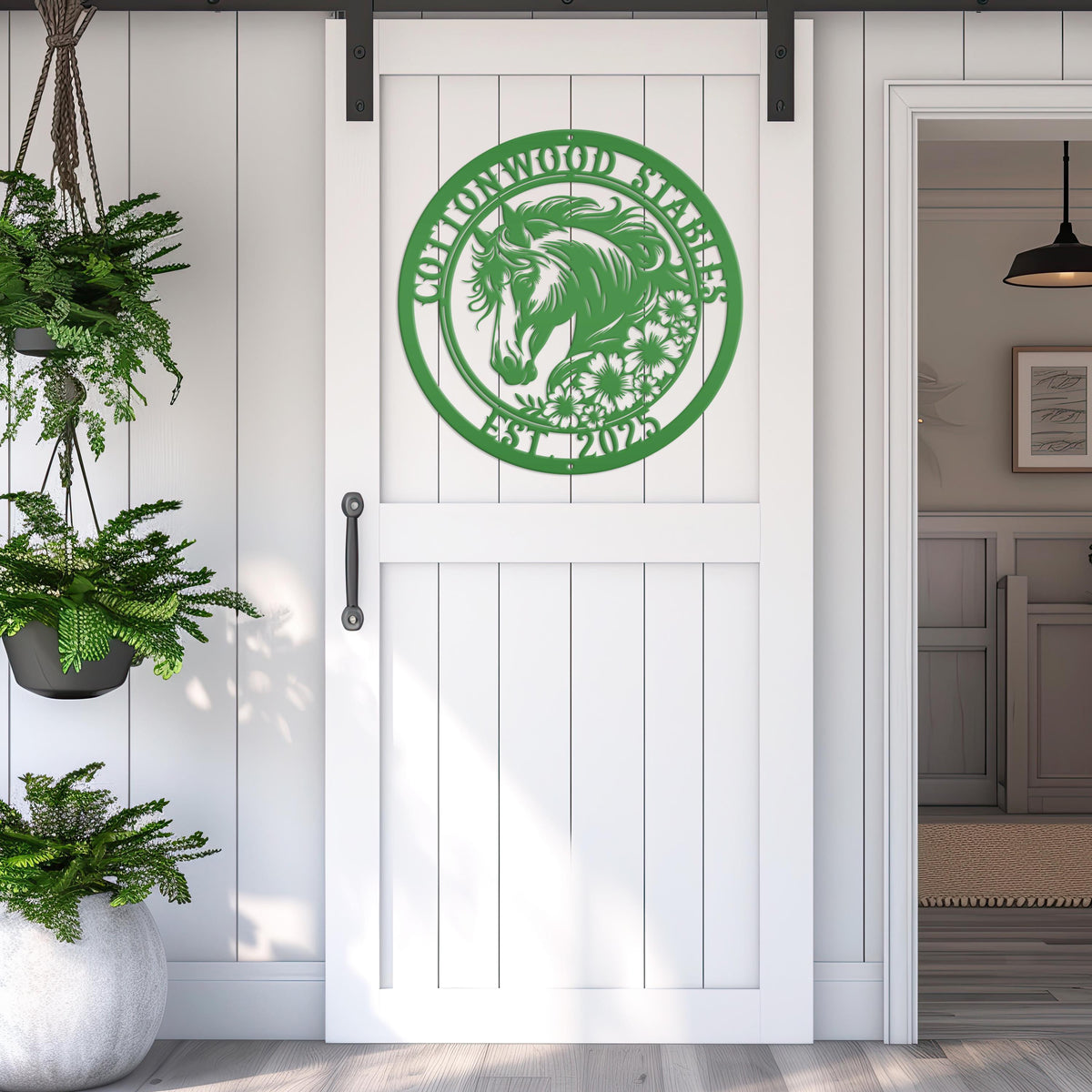 Metal Horse Sign with Custom Name - Unique Horse Stable Art - Personalized Wall Hanging - Charming Farmhouse Decor - Gift for Her