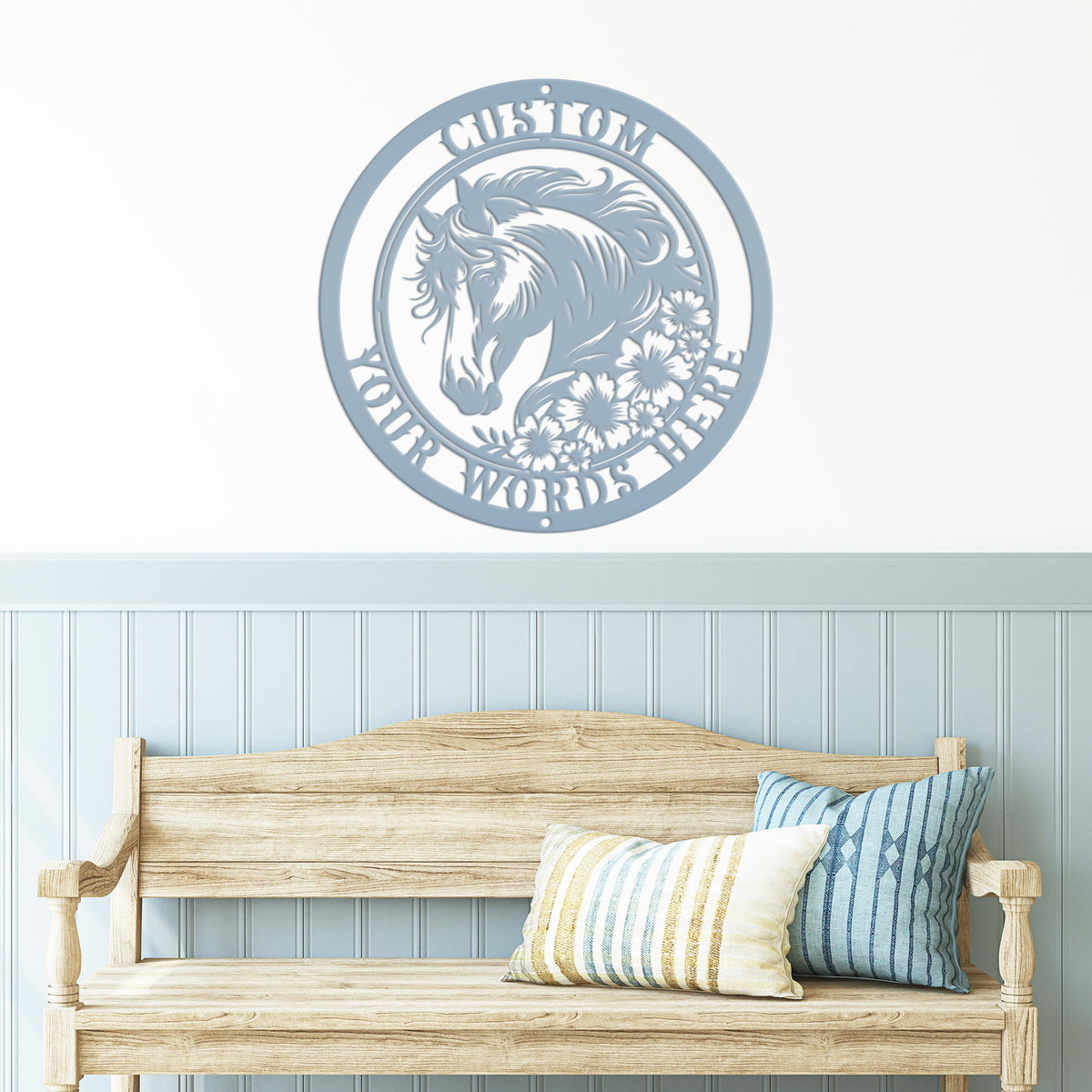 Metal Horse Sign with Custom Name - Unique Horse Stable Art - Personalized Wall Hanging - Charming Farmhouse Decor - Gift for Her