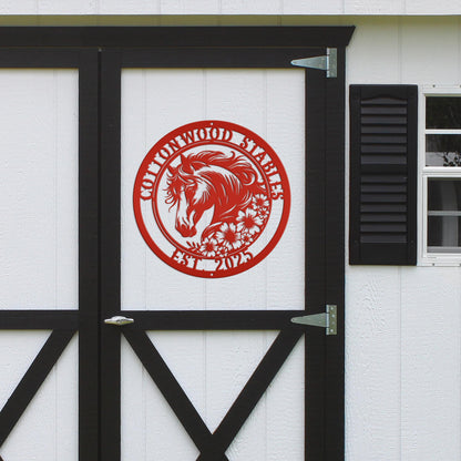 Metal Horse Sign with Custom Name - Unique Horse Stable Art - Personalized Wall Hanging - Charming Farmhouse Decor - Gift for Her