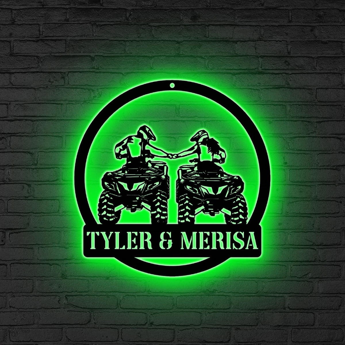 Custom Name UTV Metal Sign with Led Lights, Personalized Off-Road Adventure Sign, Side by Side LED Wall Art, Mountain UTV Sign,Quad Bike Art