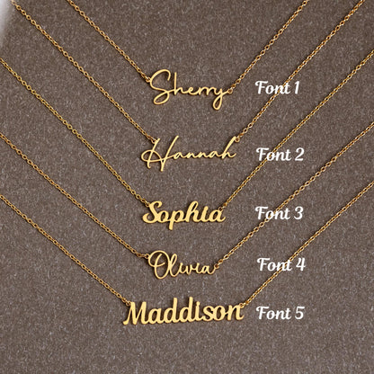 Personalized Name Necklaces, Silver Name Necklace, Gold Mama Necklace, Custom Script Name Jewelry, Birthday Gift for Her, Mothers Day Gift