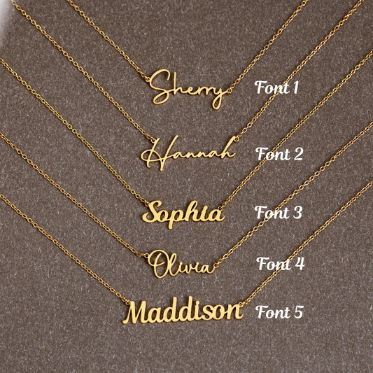 Personalized Name Necklaces, Silver Name Necklace, Gold Mama Necklace, Custom Script Name Jewelry, Birthday Gift for Her, Mothers Day Gift