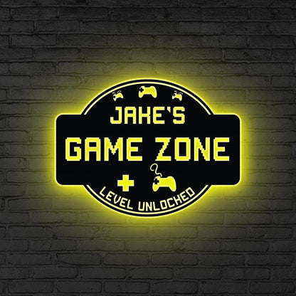 Game Controller Metal Wall Art Led Lights, Custom Gamer Name Sign, Game Room Decor, Boy Room Decor, Video Game Art, Xmas Gift for Gamers