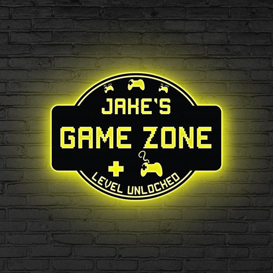 Game Controller Metal Wall Art Led Lights, Custom Gamer Name Sign, Game Room Decor, Boy Room Decor, Video Game Art, Xmas Gift for Gamers